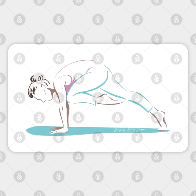 Yoga - Plank pose variation Magnet by iambirgitte